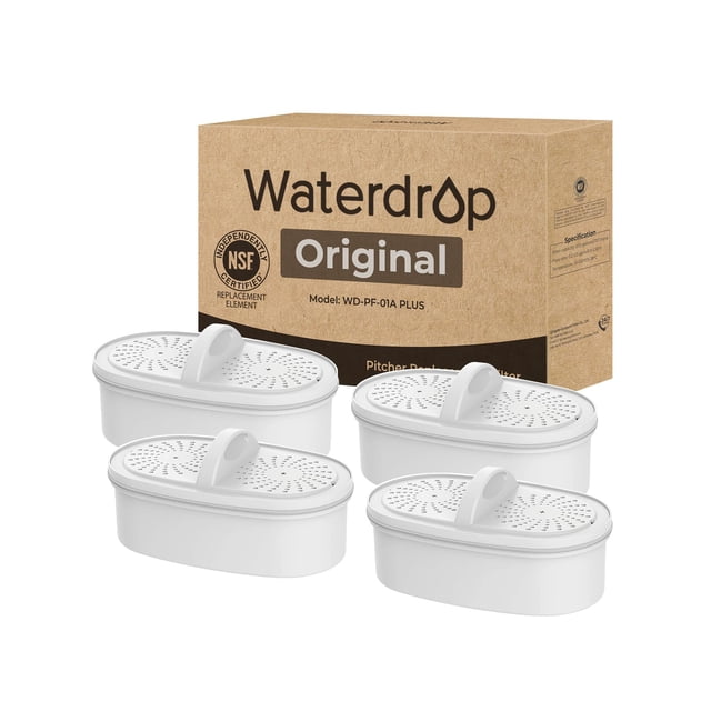 Filtros de repuesto Waterdrop WD-PF-01A Plus NSF 200Gal, paquete de 4