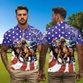 thumbnail image 5 of Binienty Patriotic Horse Racing Golf Shirt for Couple Relaxed Classic Fit Moisture Wicking Couple Shirt with Quarter Zip Versatile Tribal Short Sleeve Athletic Tops for Golf Running Sports, 5 of 7