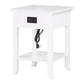 thumbnail image 4 of American Heritage Logan Table d'Appoint avec Station de Recharge, Fini Bois Blanc, 4 of 8
