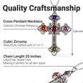thumbnail image 5 of DELIVERING JOY Stainless Steel Orange Cubic Zirconia Pink Cross Pendant Necklace Delicate 20 Inches Ct 10.2 Unique Catholic Faith Christian Religious Jewelry Christmas Gifts for Women, 5 of 6
