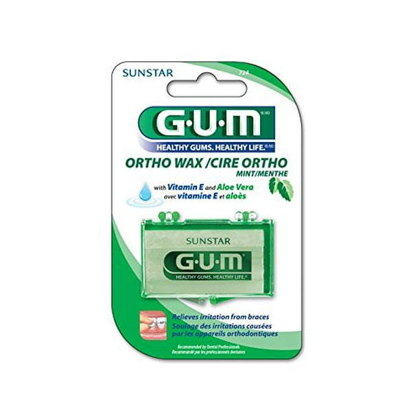 GUM Cire Orthodontique Menthe avec Vitamine E et Aloe Vera