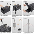 thumbnail image 3 of RedCamp Portable Hot Tent Wood Stove Foldable Camping Stove with 6 Chimney Pipes Front Window Side Racks for Outdoor Heating Cooking Black, 3 of 9