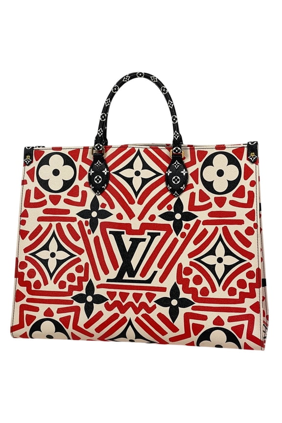 Pre-Owned Louis Vuitton OnTheGo GM 2WAY Monogram Giant LV Crafty Tote Bag, Cream Red Multicolor...