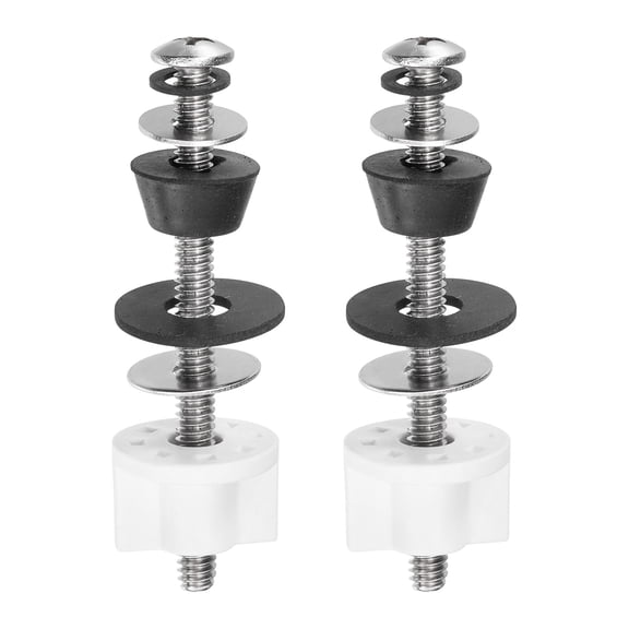 2 Set Toilet Seat Hinge Bolts Kit, Toilet Seat Screws Bolts Replacement for Fixing The Top Mount Toilet Seat