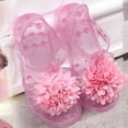 thumbnail image 4 of Girls Glitter Mesh Strap Open Toe Sandals for Everyday Play - Lightweight on Summer Footwear for Little Girls with Floral Design, 4 of 5