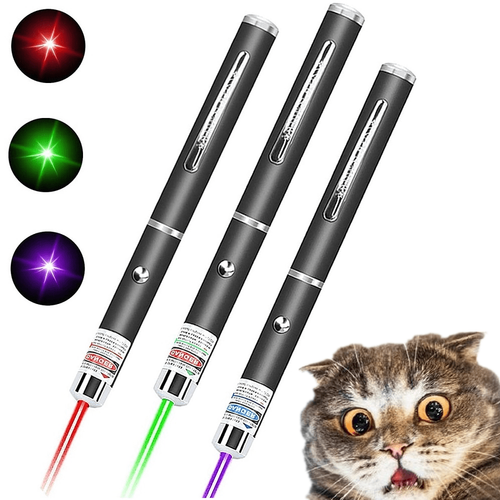 Interactive Pet Cat Toys For Indoor Cats And Dogs,Red Green Blue Purple  Single Point Laser Pointer Pointer Teaching Pen Cat Laser Funny Cat Stick -  