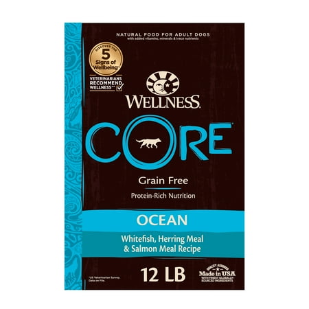 UPC: 0076344884132 | Wellness CORE Natural Grain Free Dry Dog Food Ocean Whitefish Herring & Salmon 12-Pound Bag