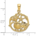 thumbnail image 3 of 14K Yellow Gold Shell Cluster In Circle Charm (28 X 20.9) Made United States k8074, 3 of 5