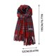 thumbnail image 3 of Bufanda de invierno cálida para mujer, chal de felpa a cuadros azul, rojo y negro, prenda de punto para el cuello ideal para climas fríos, bufandas de invierno para mujer, manta grande con flecos, su, 3 of 4