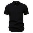 thumbnail image 2 of T-shirts for Men Plus Size under $5 Short Sleeve V-Neck Solid Regular Pullover Casual T-Shirt Black L, 2 of 4