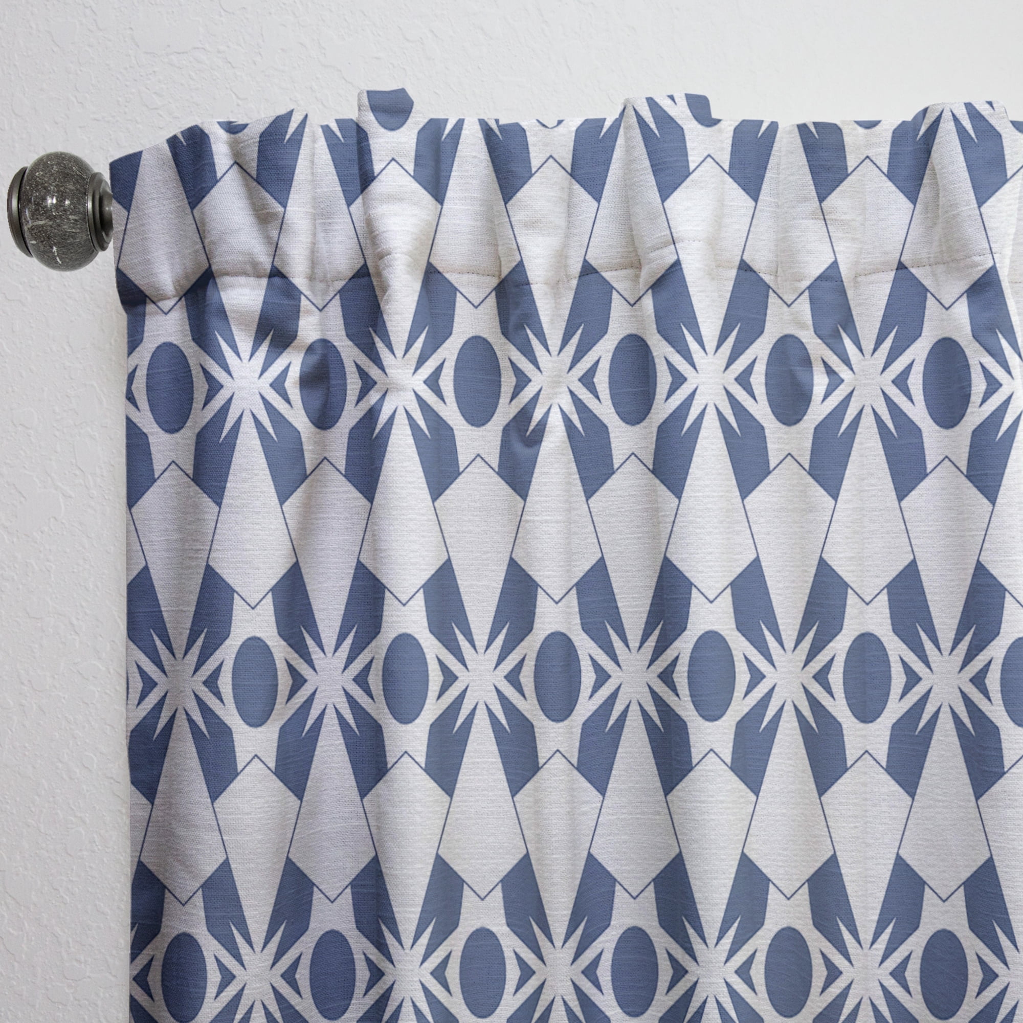 Designart 'Abstract Retro Geometrical Design Pattern I ' Mid-Century Modern Curtain Panel