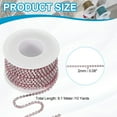 thumbnail image 2 of Uxcell Rhinestone Chain, Crystal Rhinestone Chain Trim Close Chain Roll Sewing Bling Diamond Strips for DIY Projects Light Pink 3mm, 2 of 7