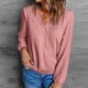 thumbnail image 2 of Blusas informales cómodas con cuello en V y encaje de manga larga para mujer Fridja hkj4603, 2 of 9