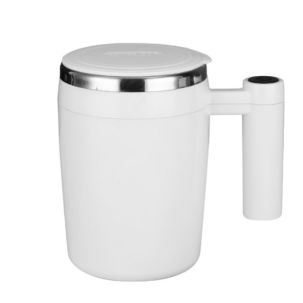 Taza de café autoagitable, taza mezcladora magnética automática de acero inoxidable recargable para café, té, leche, cacao, taza mezcladora eléctrica blanca de 13 oz, el mejor regalo