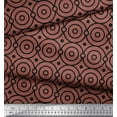 thumbnail image 3 of Soimoi Brown Rayon Fabric Dots & Circle Geometric Printed Craft Fabric by the Yard 56 Inch Wide, 3 of 3