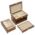 thumbnail image 6 of Wooden Jewelry Box for Women, 3 Layers Large Wooden Jewelry Organizer Box Watches Necklace Ring Storage Box for Women (Brown 3 Layer), 6 of 7