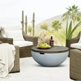 thumbnail image 4 of LuxenHome Gray and Brown MgO Round Coffee Table, Indoors and Outdoors, 4 of 10