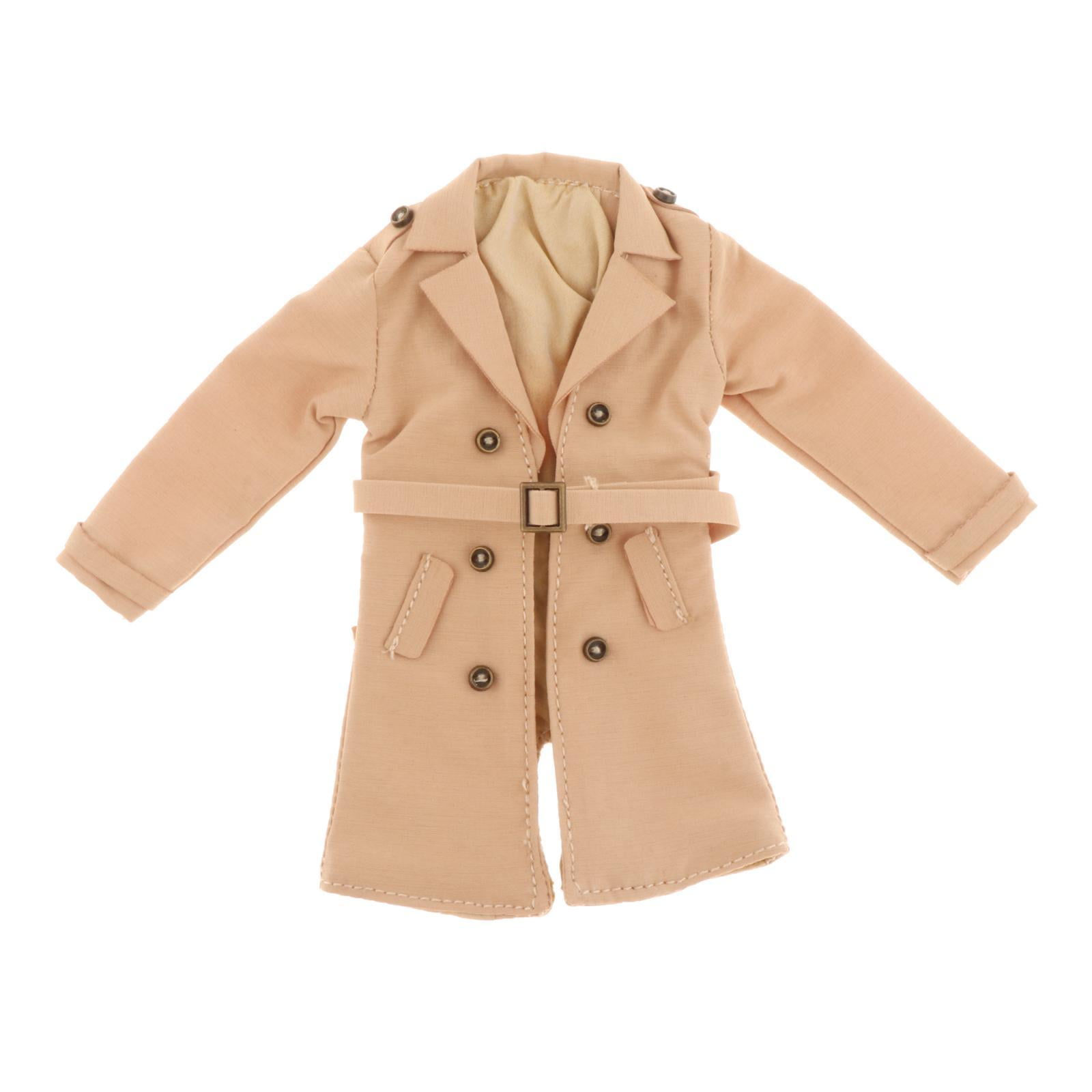 segolike 1 12 Scale Figure Trench Coat Clothes Long Trench Coat with Belt for 6 inch Male khaki Walmart