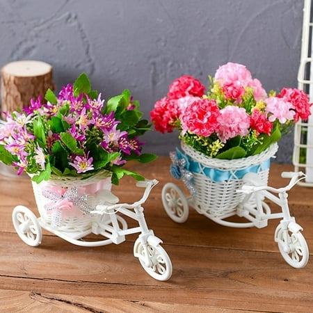 

Xyer Flower Basket Tricycle Multi-fuction Plastic Bowknot Flower Vase Stand for Wedding Pink One Size