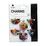 Blue Moon Beads Multi-Color Acetate Charms in Multiple Shapes for DIY Jewelry Making, 6 Piece-Unisex, Adult