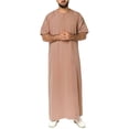 thumbnail image 1 of Middle East Jubba Thobe with Zipper Design Short Sleeve Men Robe Muslim Clothing-2025, 1 of 5