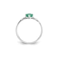 thumbnail image 5 of Gem & Harmony 2/5 Carat (Ctw) Emerald Heart Promise Ring in 10K White Gold for Women, 5 of 6