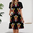 thumbnail image 2 of Keydets-VMI Dress Summer Street Style Dresses Female Short Sleeve Printed Sundress, 2 of 7