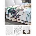 thumbnail image 6 of Summer Sea Turtle Full Size Flat Sheet, Wrinkleproof & Fadeproof Cooling Flat Bed Sheet Only, Stained Glass Ocean Jellyfish Coral Breathable Soft Bedding Top Sheets 81 x 96 Inches, 6 of 8