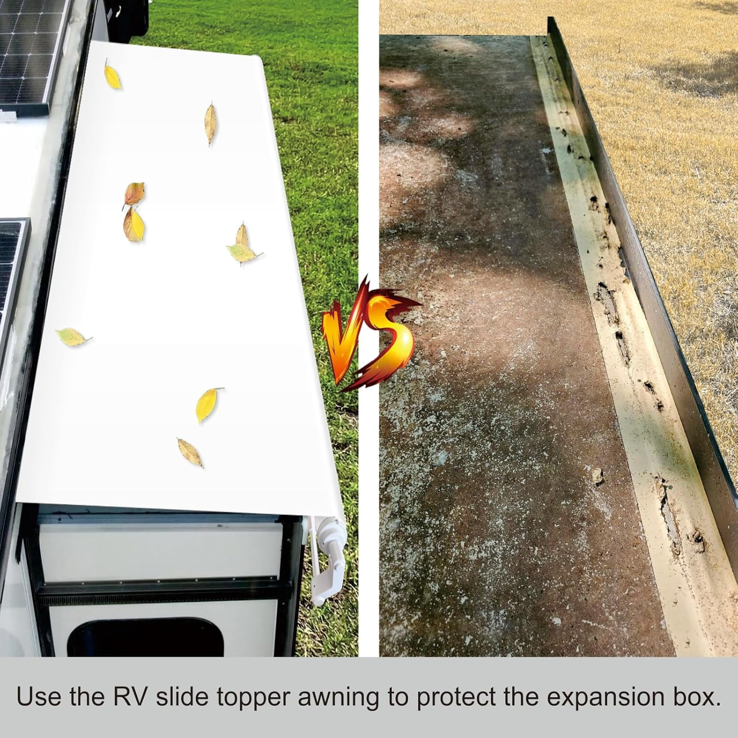 Dulepax RV Slide Out Awning Camper Topper Modular Slide Out Awning Kit for RVs,5th Wheels,Travel Trailers and Motorhomes-White,7'9''(7'1''Fabric)
