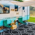 thumbnail image 5 of Kohree Outdoor Plastic Straw Rug 6'x9' ,Waterproof Mat with 4 Corner Loops Indoor Outdoor for RV, Camping, Deck ,Balcony (Black & Gray), 5 of 15