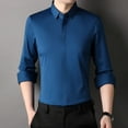thumbnail image 3 of Men's Non-iron Dress Shirts Seamless Shirt Concealed Placket Solid Color, 3 of 14