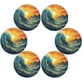 thumbnail image 6 of Surfer Riding Waves Round Placemats Washable Placemats Non-Slip Heat-Resistant Table Place Mats for Dining Kitchen Holiday Party Table 15.4"-4PCS Home Decor, 6 of 7