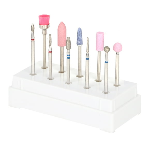 Juego de brocas para uñas, 10 piezas/juego, máquina de uñas, fresas giratorias, brocas para manicura impulsadas por el rendimiento