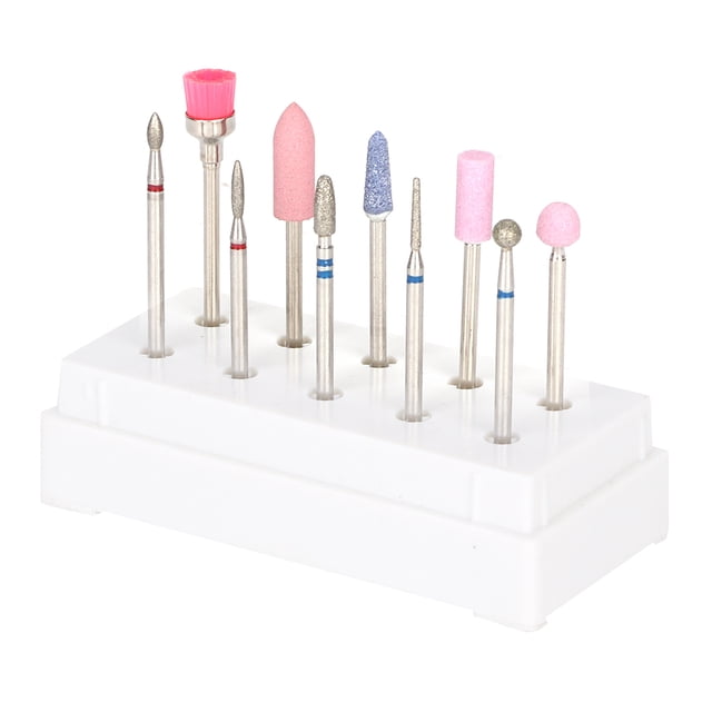 Brocas de pedicura, 10 piezas/juego de brocas para uñas, juego de fresas rotativas para máquina, probadas y confiables