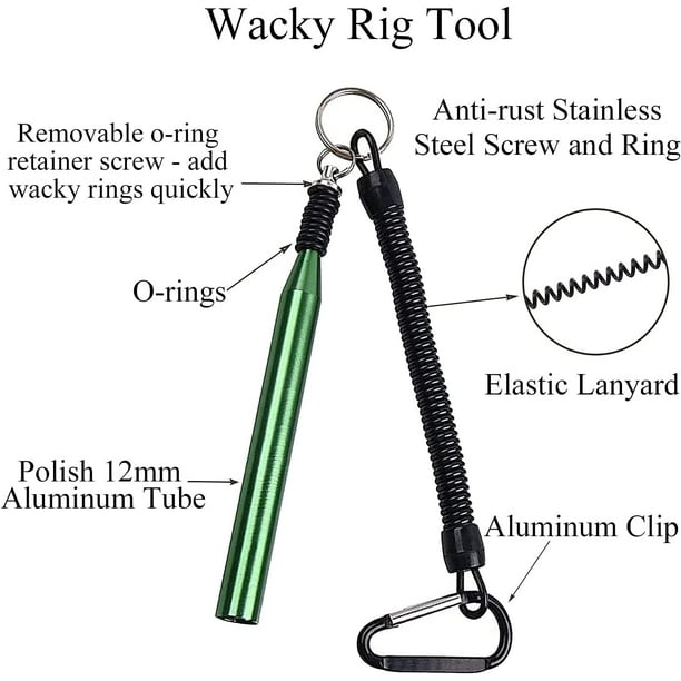 Generic Wacky Rig Fishing Wacky Worm Kits - Worm Lures, Wacky Rig Tool, Wacky Weedless Hooks, Wacky Rig O-Rings Soft