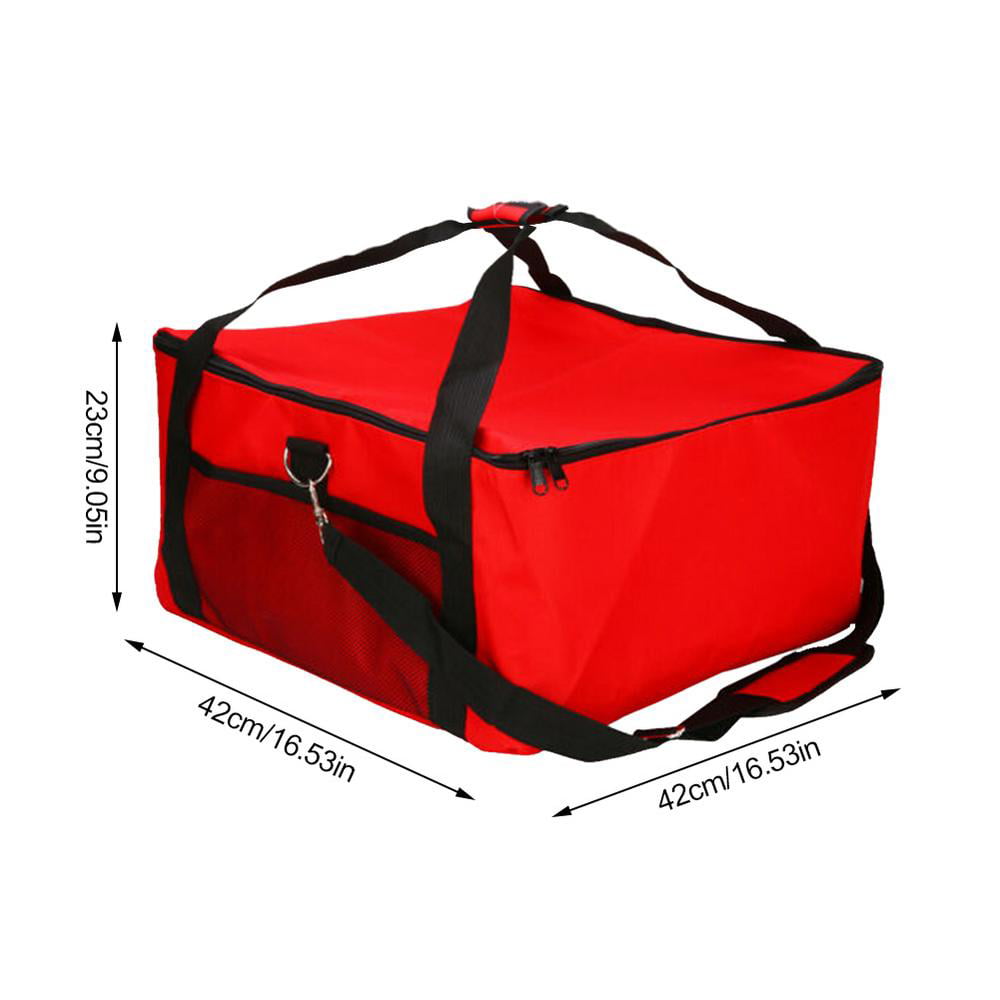 16 inch Pizza Delivery Bag Red Insulated Thermal Food Storage Holder Holds Pizza 