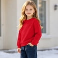 thumbnail image 5 of Boys Girls Fleece Lined Sweatshirt Warm Winter Pullover Top 1-13 Years Kids Casual Long Sleeve Crew Neck Jumper Soft Cozy, 5 of 9