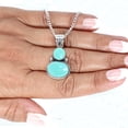 thumbnail image 5 of Natural Aqua Chalcedony Pendant 925 Sterling Silver Handmade Jewelry, 5 of 7