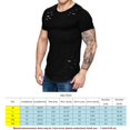 thumbnail image 4 of Camisetas de cuello redondo sueltas de color sólido rasgadas para hombre Camiseta de manga corta curvada ahuecada informal para hombre Advancent FS7578-12, 4 of 4