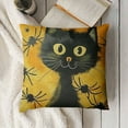 thumbnail image 3 of YINGXI  Throw Pillow Covers Happy Halloween Black Cat and Spider Decor Square Cushion Pillows Cover for Men Women for Couch Bedroom Sofa 22x22in, 3 of 5