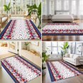 thumbnail image 5 of 3x5 Washable Area Rugs,Independence Day Floral Red Blue Non-Slip Ultra Soft Rug Large Indoor Carpet,Vintage Stars Stripes Floor Rugs for Home Living Room Bedroom Dining Room Office, 5 of 9