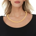 thumbnail image 2 of Floreo 10k Yellow Gold 3.5mm Solid Turkish Rope Chain Necklace, 2 of 5