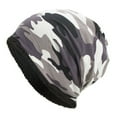 thumbnail image 2 of Meidiya Men Winter Hat Camouflage Print Fleece Baggy Elastic Soft Cold-proof Lightweight Breathable Color Matching Tactical Men Beanie for Hunting Riding Fishing, 2 of 5