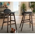 thumbnail image 3 of Baxton Studio Bloom Mid-century Retro Modern Style Black Faux Leather Upholstered Walnut Wood Finishing 30-Inches Bar, 3 of 8