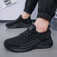 thumbnail image 4 of Men's Running Shoes Lace‑Up Knit Upper Athletic Sneakers with Curved Midsole for Daily Walking and Casual Outdoor Everyday Activities, 4 of 7