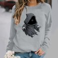 thumbnail image 6 of Halloween Fleece Lined Sweatshirts For Women Fall Crewneck Long Sleeve Ghost Printed Casual Pullover Tops S-XXL, 6 of 6
