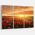 thumbnail image 2 of Beautiful Poppy Field at Sunset - Abstract Wall Art Canvas, 2 of 3