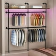 thumbnail image 4 of Industrial Pipe Clothing Racks, Wall Mounted Clothing Rack,Heavy Duty Garment Rack Closet Wardrobe Rack with Shelves,Closet Clothes Rack,Walk-in Pipe Closet System, 4 of 9