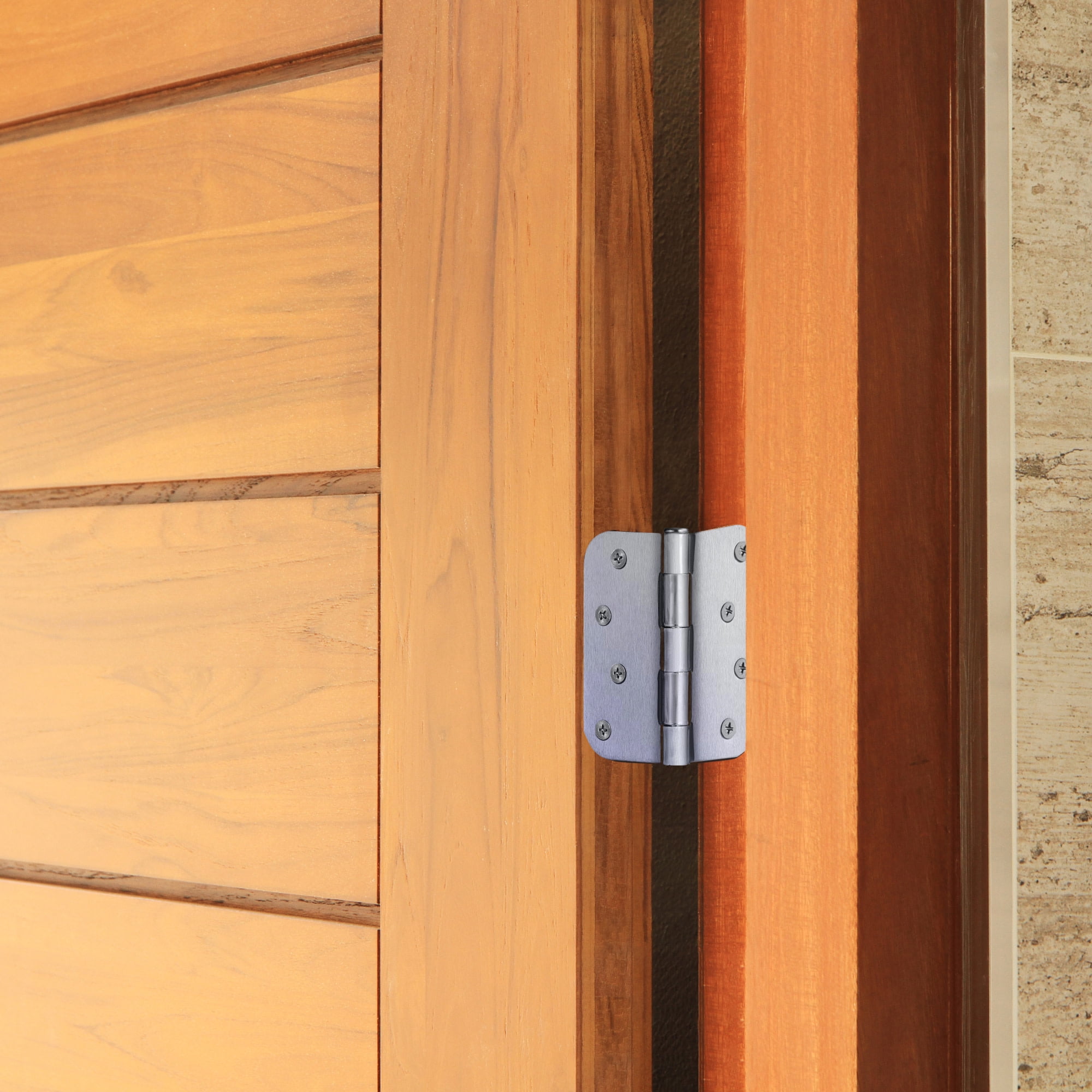 Design House 9-Pack 4" H x .625" Radius Butterfly Interior/Exterior Door Hinges, Brushed Chrome