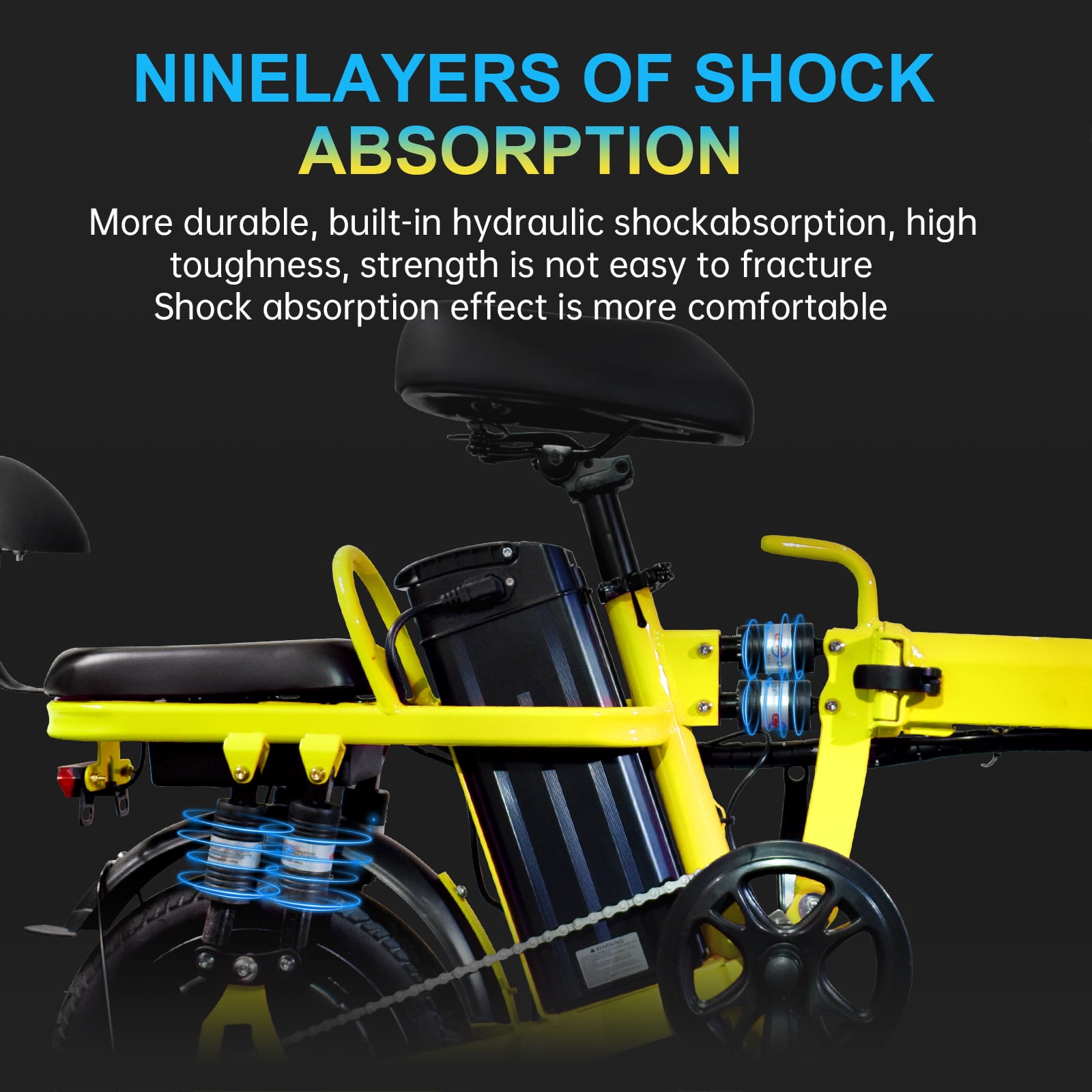 14" Foldable E-Bike: 48V 750W Peak Power,48V 20Ah Removable Lithium-Battery, 15.5mph, 50mile Range, 243lbs Capacity, electric bike for Commuting & Short trips